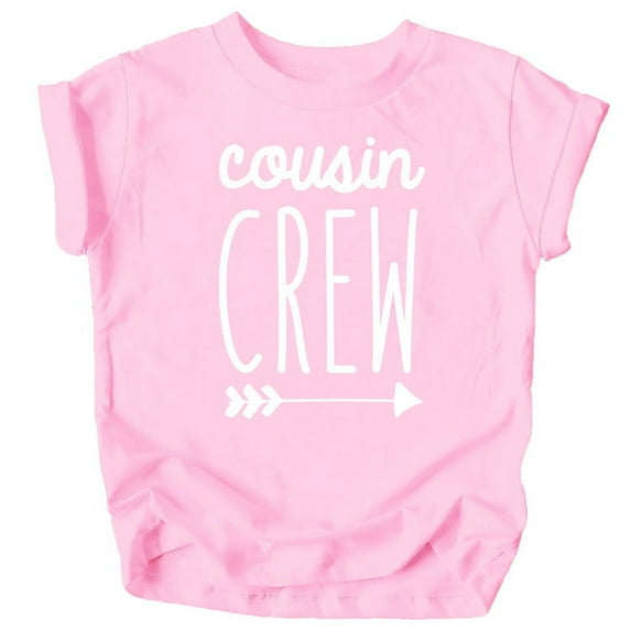 Cousin Crew Arrow T-Shirts and Bodysuits for Baby and Toddler Boy and Girls Fun Family Outfits White on Pink Shirt Youth Medium