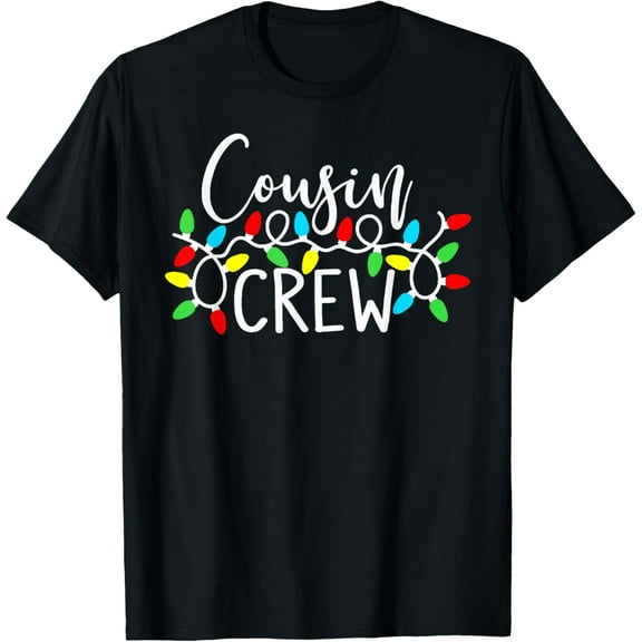 Cousin Crew Christmas Xmas Lights Family Matching Pajamas T-Shirt