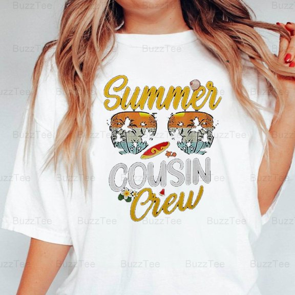 Cousin Crew Family Summer Vacation Palm Tree Beach Tropical Trip T-Shirt Unisex, up to 5XL
