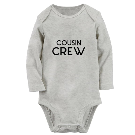 Cousin Crew Funny Rompers, Newborn Baby Unisex Bodysuits, Infant Jumpsuits, Toddler 0-12 Months Kids Long Sleeves Oufits (Gray, 6-12 Months)