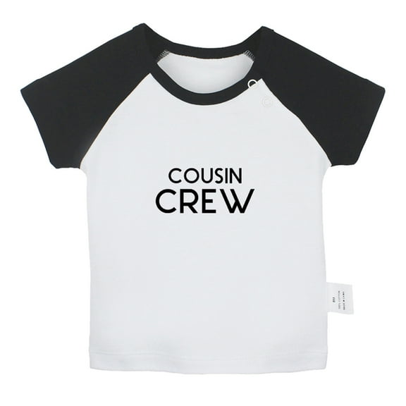 Cousin Crew Funny T shirt For Baby, Newborn Babies T-shirts, Infant Tops, 0-24M Kids Graphic Tees Clothing (Short Black Raglan T-shirt, 0-6 Months)