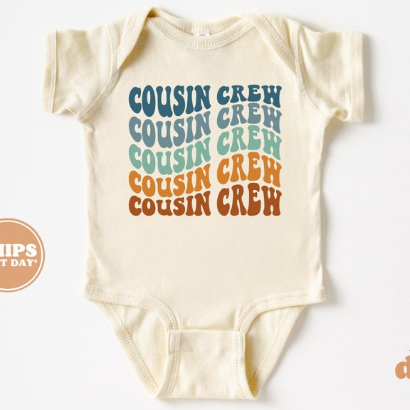 Cousin Crew Kids Shirt, Boho Retro Kids Shirt, Cute Cousin Crew Cute Baby Onesie, BABY BODYSUIT LAT 4424