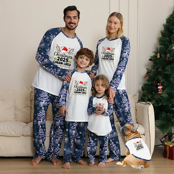 Cousin Crew Matching Family Christmas Pajamas 2025, 2 Piece, Size NB - Men 6XL