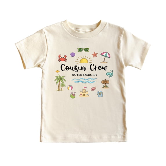Cousin Crew Outer Banks NC Shirt Matching Family Vacation Beach Trip T Shirt for Kids Women Men Natural Shirt 3T