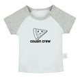 thumbnail image 1 of Cousin Crew & Pizza Image Print T shirt For Baby, Newborn Babies T-shirts, Infant Tops, 0-24M Kids Graphic Tees Clothing (Short Gray Raglan T-shirt, 6-12 Months), 1 of 4