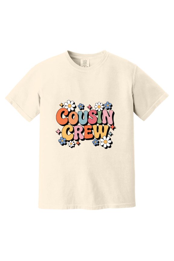 Cousin Crew Retro Groovy Summer Vacation Family Trip Comfort Color T-Shirt, Unisex, up to size 4XL