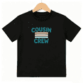 thumbnail image 1 of Cousin Crew Retro Stripe Slogan Boys Graphic Tee, Cute 100% Cotton Kids Short Sleeve T-Shirt 4-13Y, 1 of 5