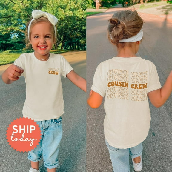 Cousin Crew Shirt, Cousin Announcement Tees, Front And Back Cousin Fall Outfit, Happy Fall Y'All Apparel, Cousin Gift, (Fbc-Fall7), New Born, Baby Shower Gift, New Parents Gift