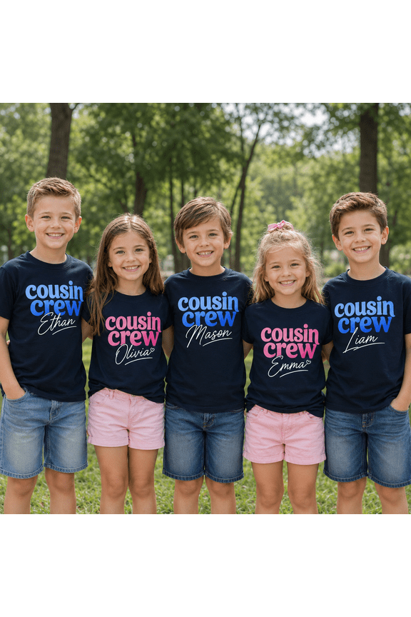 Cousin Crew Shirt, Personalized Matching Family Shirts, Custom Cousin Name Outfit, Family Reunion Shirt, Summer Vacation Gift for Cousins