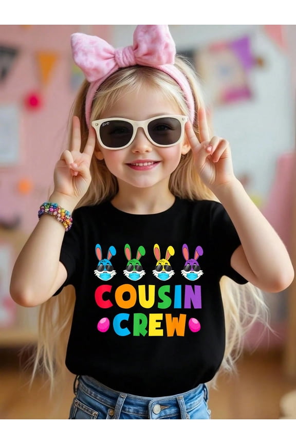 Cousin Crew Shirts Squad Easter Day Cute Bunny Toddler Kids T-Shirt Graphic T-shirts for boys and girls