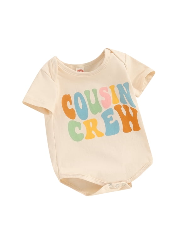 Cousin Crew Shirts for Kids Baby Short Sleeve Romper Bodysuit Toddler T-Shirt Summer Clothes Family Matching Outfits