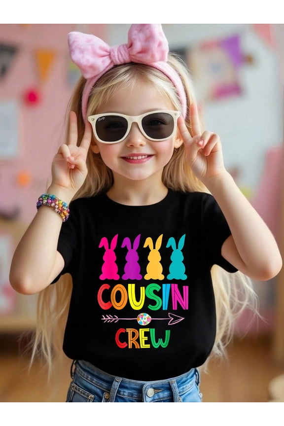 Cousin Crew Squad Easter Day Cute Bunny Toddler Kids T-Shirt Graphic T-shirts for boys and girls