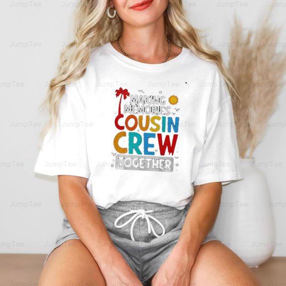 Cousin Crew Summer Vacation Beach Family Trips Matching Fun Graphic Art Comfort Color T-Shirt Unisex, up to 4XL