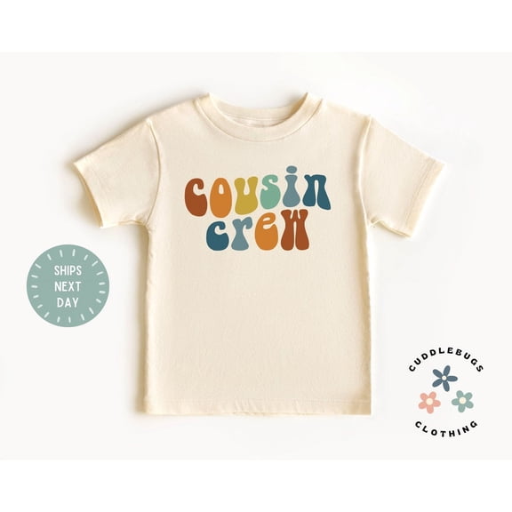 Cousin Crew Toddler Shirt - Cute Retro Cousin Kids Shirt - Boho Cousin Tee - Matching Cousin Natural Toddler Shirt - Boy Girl Cousin, New Born, Baby Shower Gift, New Parents Gift