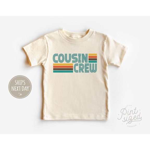 Cousin Crew Toddler Shirt - Retro Cousin Club Kids Shirt - Cute Cousin Natural Toddler Tee, New Born, Baby Shower Gift, New Parents Gift