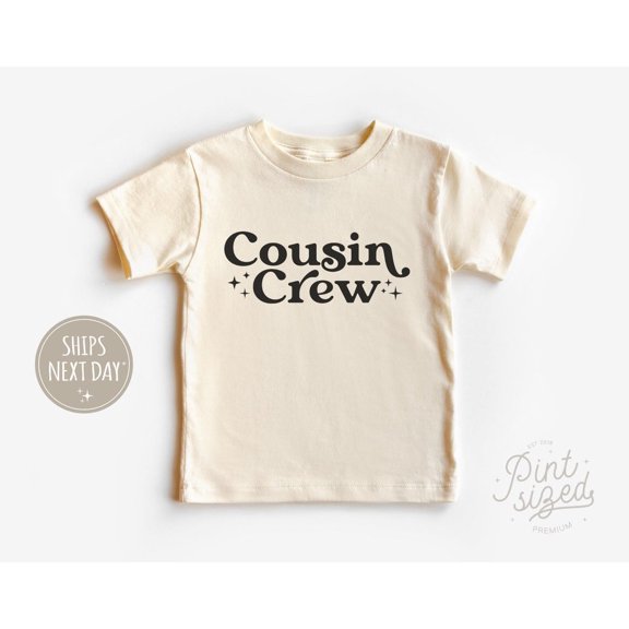 Cousin Crew Toddler Shirt - Retro Kids Shirt - Stars Natural Toddler Tee, New Born, Baby Shower Gift, New Parents Gift