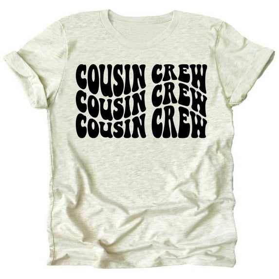 Cousin Crew Wavy T-Shirts for Toddler & Youth Kids Natural Heather Shirt 12 Months