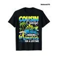 thumbnail image 1 of Cousin Cruise 2026 Ship Palm Tree Unisex Group Matching Gift Short Sleeve Graphic Summer T-Shirt, 1 of 6