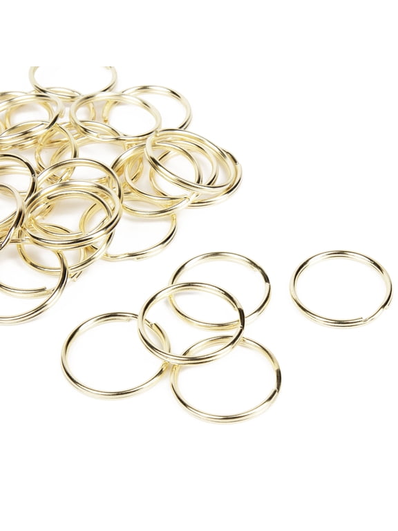 Cousin DIY 1.25in Large Polished Gold Split Rings, Key Rings, 40 Piece