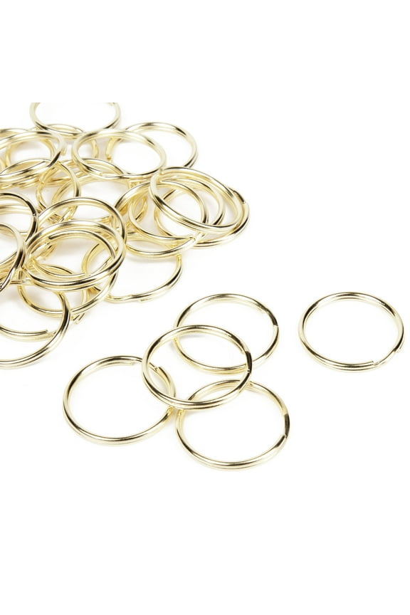 Cousin DIY 1.25in Large Polished Gold Split Rings, Key Rings, 40 Piece