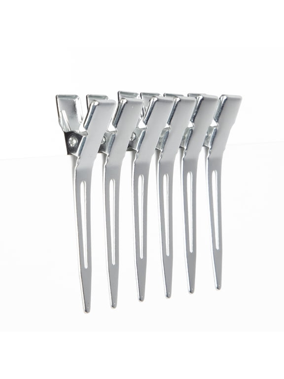 Cousin DIY 1.75 in Single Prong Metal Hair Clip, Bulk Pack of 33, Silver, Small, Adult