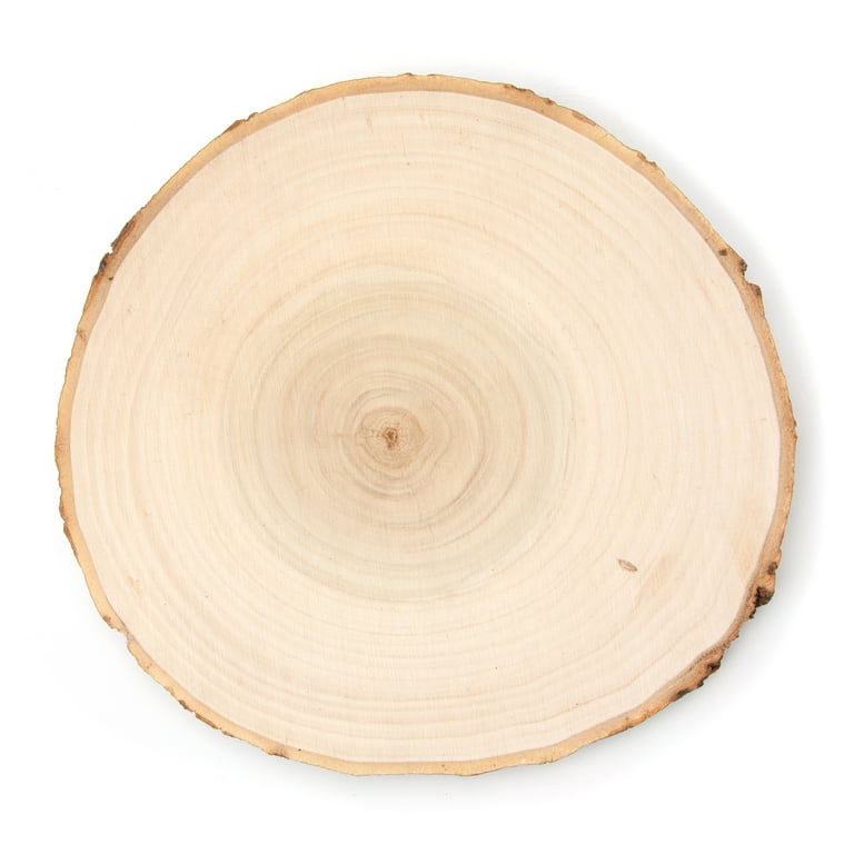 Cousin DIY 10 inch Round Rustic Poplar Wood with Bark Plaque 