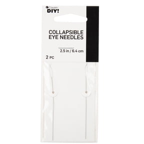 Cousin DIY 2.5 in Collapsible Eye Beading Needles Silver, Steel, 2 Piece