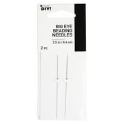 Cousin DIY 2.5in Big Eye Needles for Beading, Silver, Steel, 2 Piece
