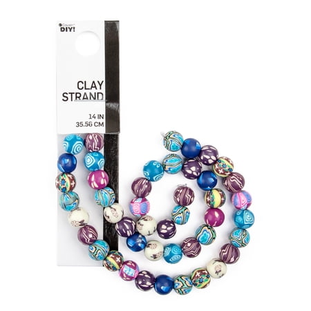 Cousin DIY Multi-Color Polymer Clay Beads, 2-Strand, 14 Inches, 46 Piece Set for Adults