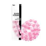 Cousin DIY 2-Strand Pink Mix 8mm Glass Rondelle Beads, 14 in, 58 Piece, Adult