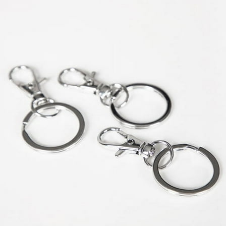 Cousin DIY 54mm Metal Key Rings for Keychain and Lanyard Making, Silver Finish, 3 Pack