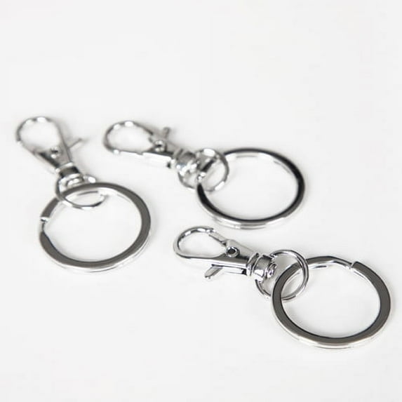 Cousin DIY 54mm Metal Key Rings for Keychain and Lanyard Making, Silver Finish, 3 Pack
