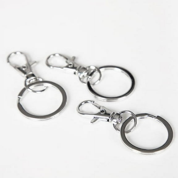 Cousin DIY 54mm Metal Key Rings for Keychain and Lanyard Making, Silver Finish, 3 Pack