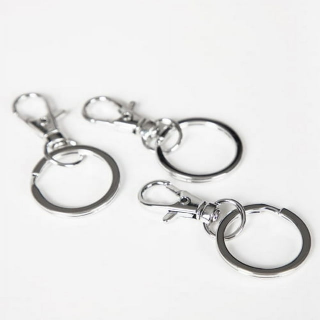 Cousin DIY 3 Piece Metal Key Rings, Keychain and Lanyard Making, 54mm, Silver Finish