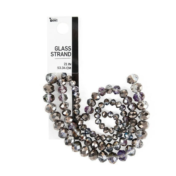Cousin DIY Greige AB Glass Rondelle Beads 3-Strand Set