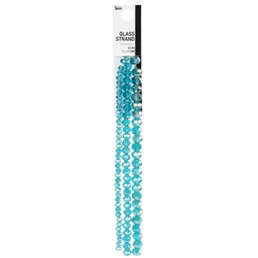 Cousin DIY 3-Strand Indicolite Teal AB Glass Rondelle Beads, 4/6/8 mm, 7 in/Strand, 88 Piece, 69995881