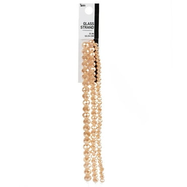 Cousin DIY 3-Strand Peach AB Glass Rondelle Beads 4/6/8 mm, 7 in/Strand, 88 Piece, Adult, Model 69995888