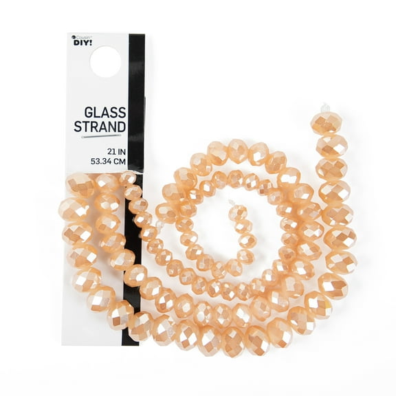 Cousin DIY 3-Strand Peach AB Glass Rondelle Beads 4/6/8 mm, 7 in/Strand, 88 Piece, Adult