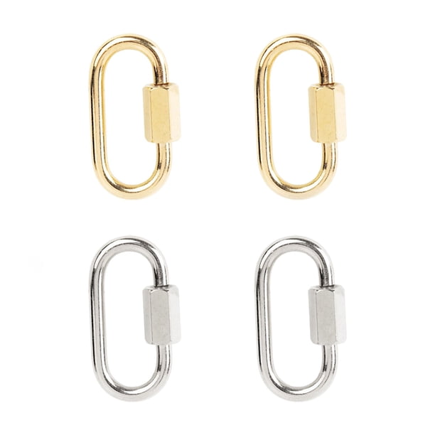 Cousin DIY 4 Piece Oval Carabiner Screw-Close Jewelry Clasp