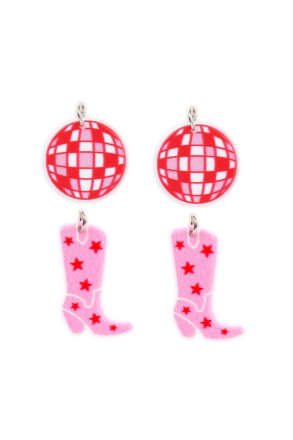 Cousin DIY 4 Piece Pink Disco Cowgirl Charm Set, Acrylic-Model 69995719