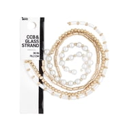 Cousin DIY 4-Strand Gold/White Round and Cylinder Beads, 7.5in Strand, 182 Piece, Adult