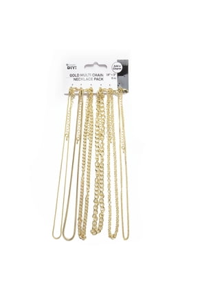 Cousin DIY 6 Gold Multi Chain Necklace Pack, 18-21 in with Extender, Adult, Unisex
