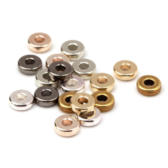 Cousin DIY 6mm Metal Spacer Disk Bead Assortment Pack, 408 Pieces, Multicolor