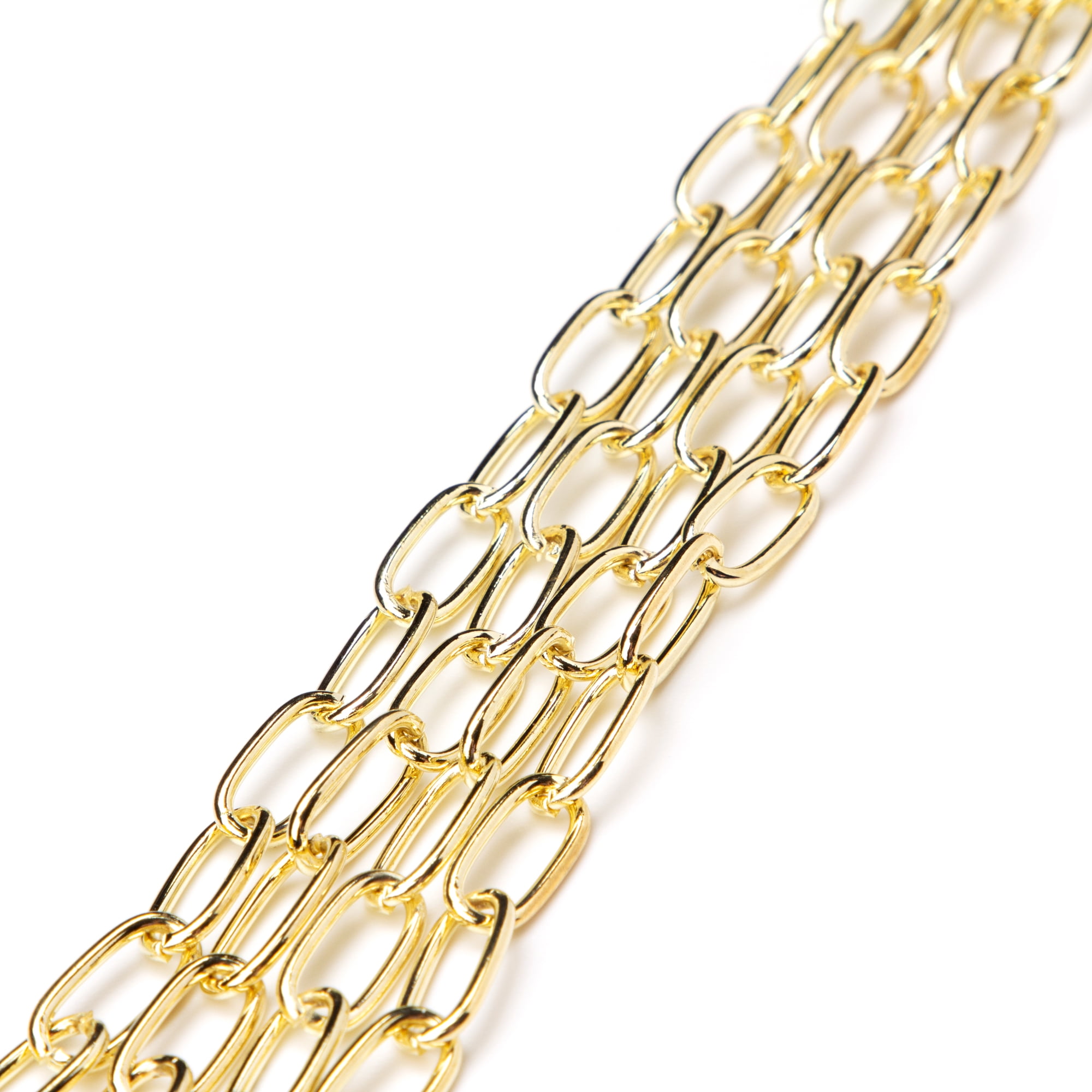 Cousin DIY 7.5 inch Oval Link Chain for DIY Charm Bracelet, 4Pc, Gold Finish