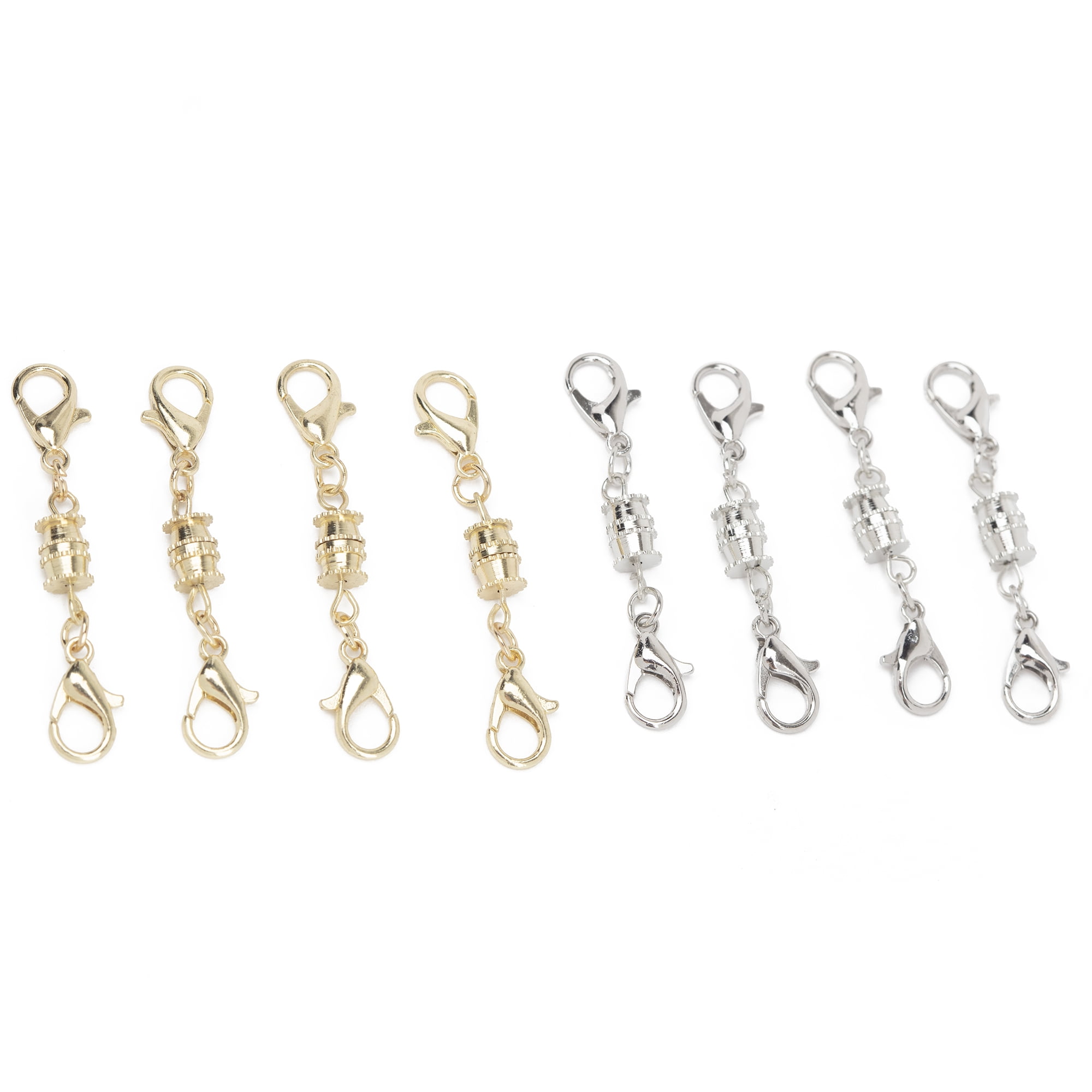 Cousin DIY 8 No Tool Screw-Close/Lobster Clasp Jewelry Finding, 8 Piece, Metal, Silver/Gold-69995764