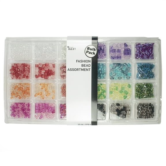 Cousin DIY Acrylic Bead Assortment Mix, Rainbow Colors, AJM65022015, 2500 Piece, Adult