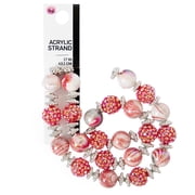 Cousin Diy Acrylic Shambala Bead Strand   Red, 17 In, 54 Pieces