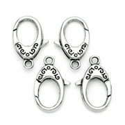 Cousin DIY Antique Style Large Metal Lobster Clasps, 4 Piece, Silver Finish