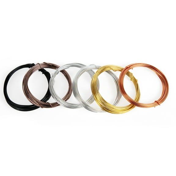 Cousin DIY Beading Wire Bulk Pack, Metallic Multi-Color, 9 ft Each Roll, 6 Pieces, 18 Gauge, Aluminum