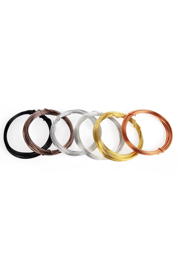Cousin DIY Metallic Multi-Color Beading Wire Bulk Pack, 18 Gauge, 9 ft Each Roll, 6 Pieces